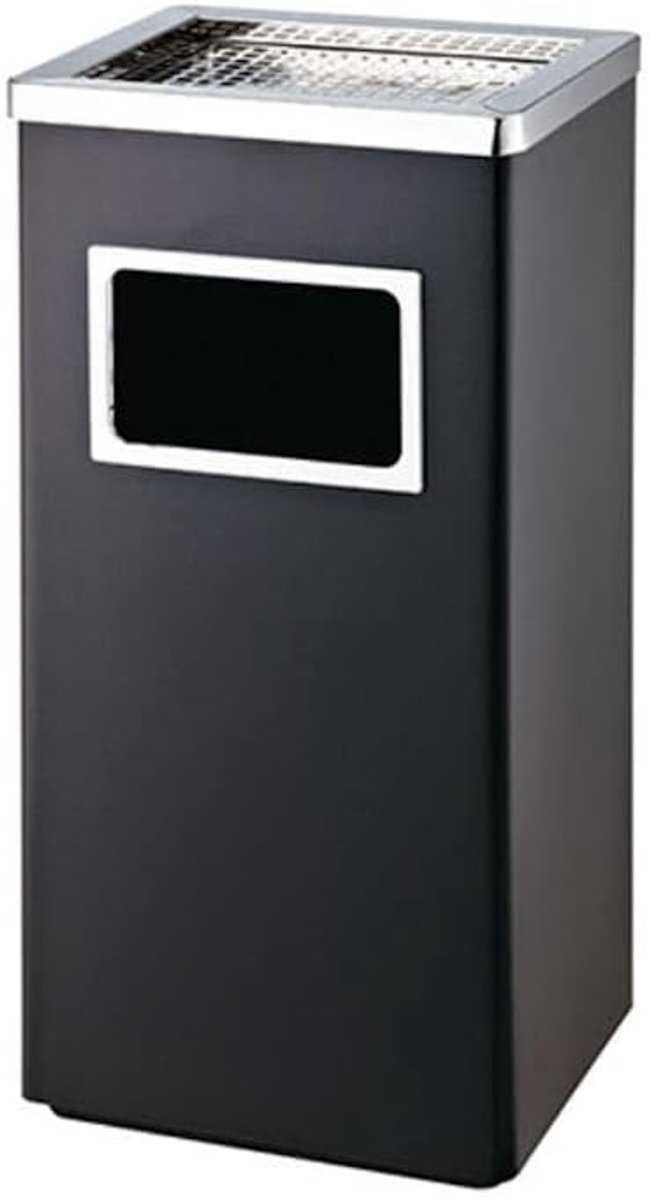 Staande Asbak met RVS Afvalbak - Asbak Voor Buiten - Vloerasbak - Buitenasbak Groot - Rookpaal - Asbakken - 30x24x62