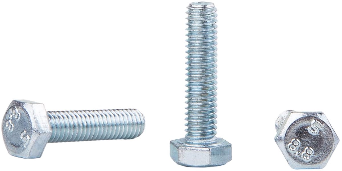 Verpakking van 50 stuks) DIN 933 verzinkt stalen zeskantbouten M6 x 25 mm 8,8 rang, zeskantschroeven, volledig schroefdraad, zeskantkop, tapbout (50, M6 x 25 mm)
