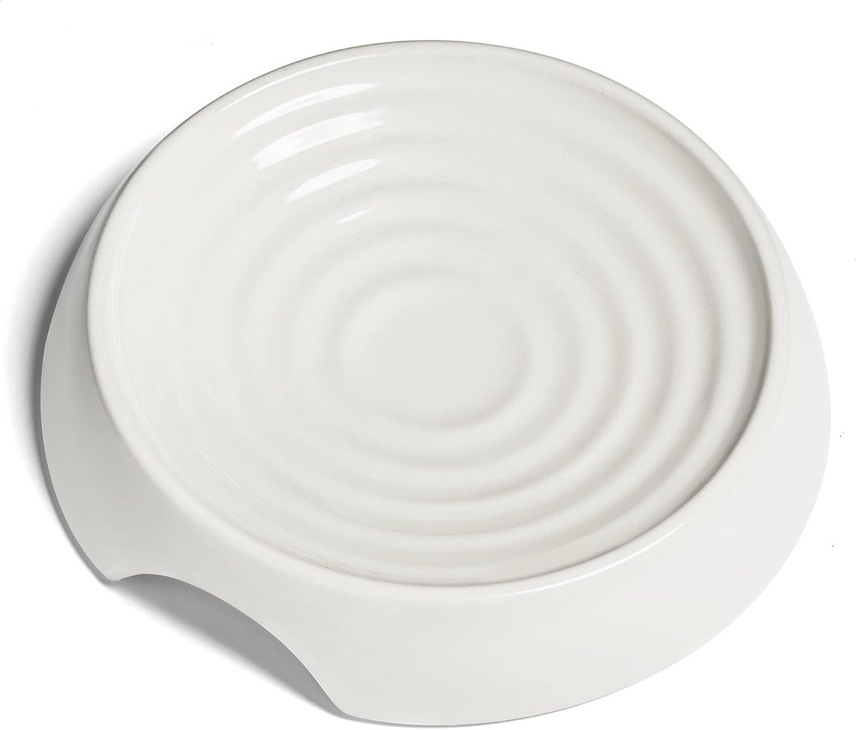 Kattenkommen, snorharen, stressvrije kattenvoer, reliëfs snorharmoeheid, brede kattenbak, antislip kattenvoerkom, ondiepe kattenschotel, kattenvoer- en waterbenodigdheden (keramiek, wit)