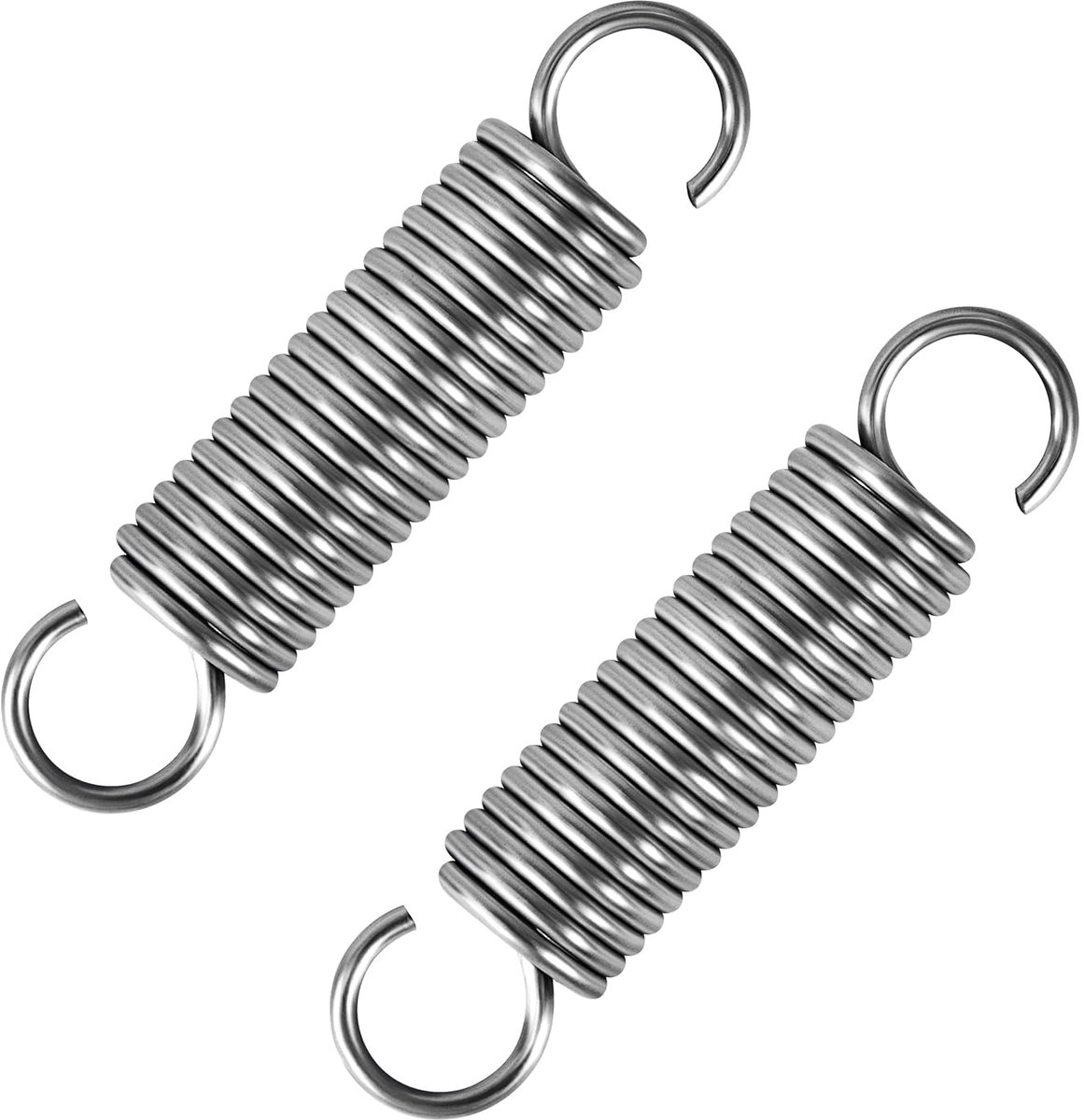 50 mm trekveer dubbele haak roestvrij staal draaddiameter 1,5 mm buitendiameter 12 mm trein 6 kg 2 stuks