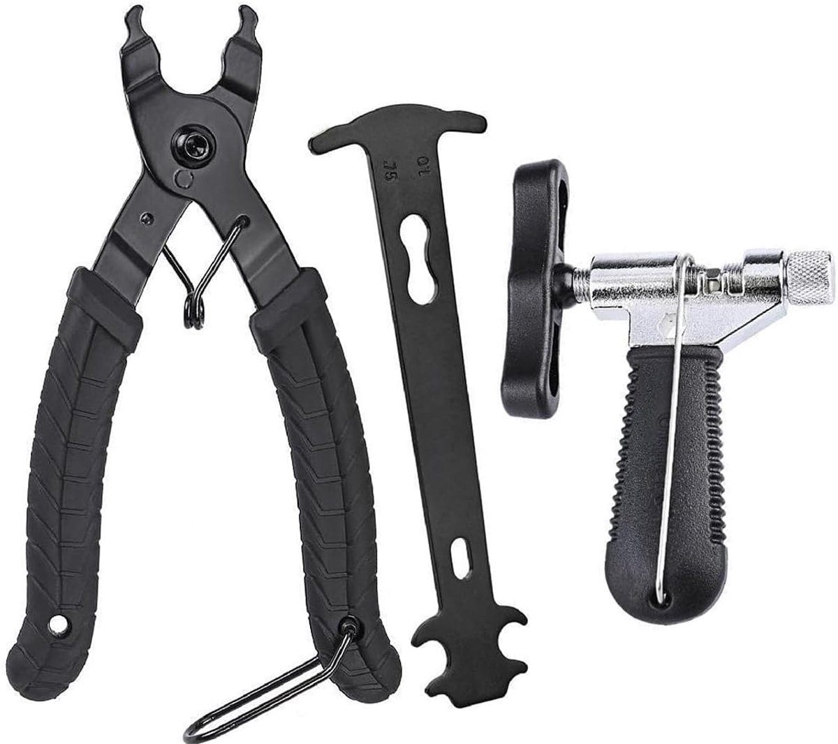 3-delige set fietskettinggereedschapsset, kettingverwijderingsgereedschap, 3-in-1 kettingcombinatiegereedschap voor 6/7/8/9/10 versnellingen, MTB- en racefiets-kettingreparatie gereedschapsset