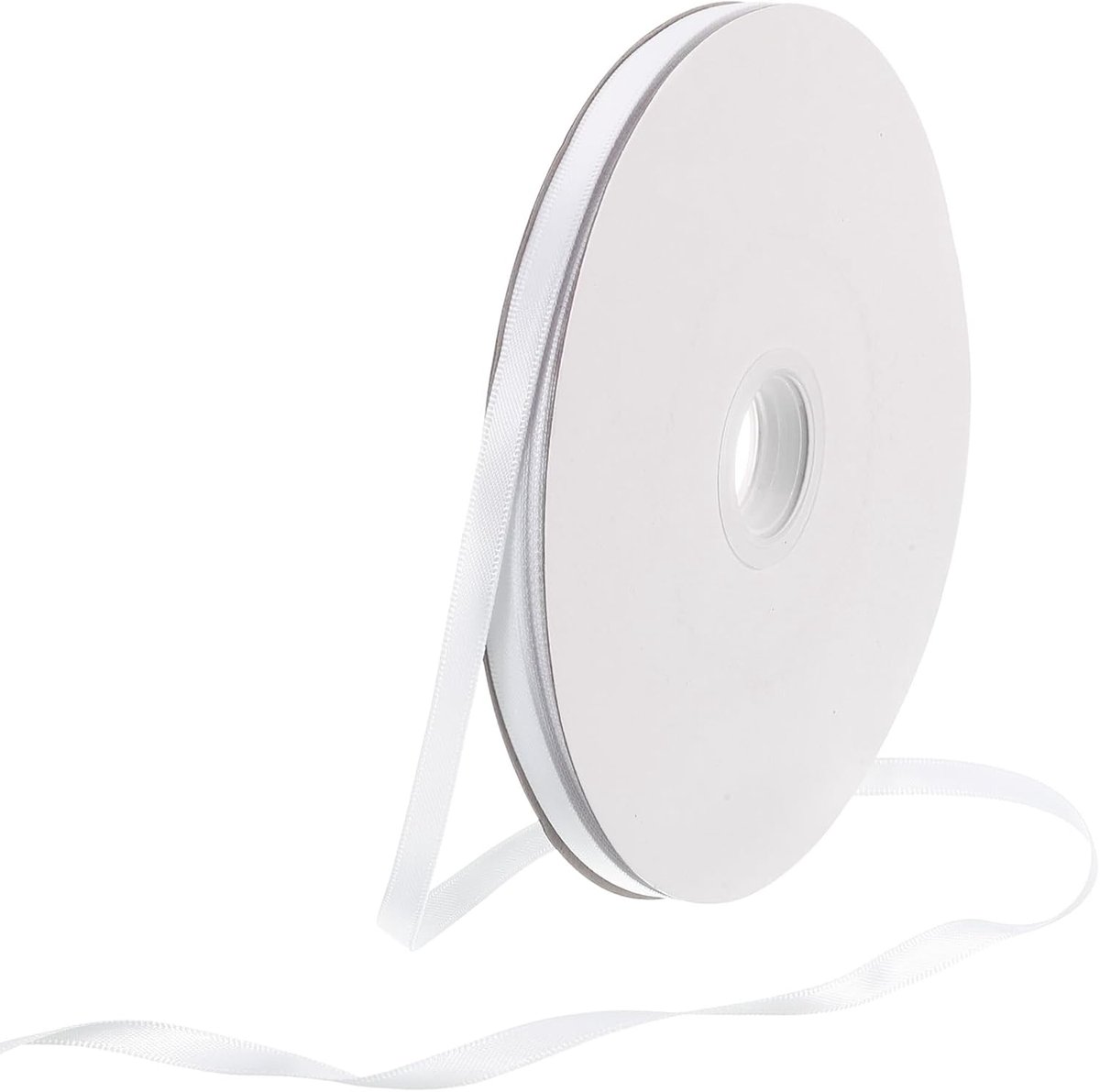 6mm Satijnen Lint 91m Dik Dubbelzijdig Grosgrain Zijde Lint, [voor Cadeauverpakking, Haarstrikjes, Bruiloft, Taart, Bloem] - 100 Meter/300 Voet/ Wit