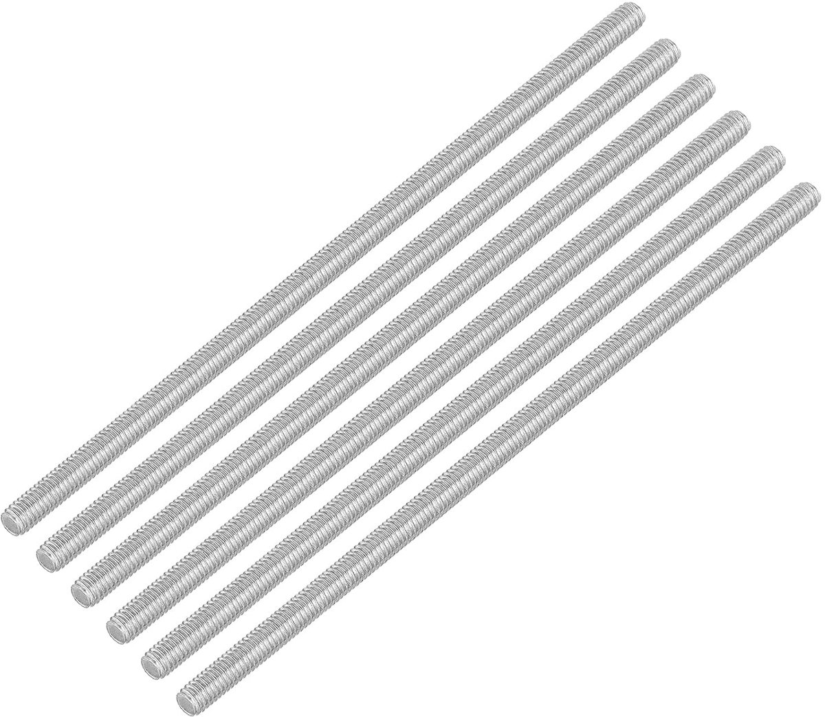 6 stuks draadstangen, M4 x 110 mm roestvrij staal 304 klinknagels stang rechtse schroefdraad M4-0.7 voor montage van meubels en machines