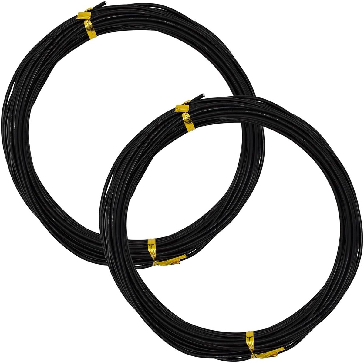 Draad van aluminium, 2 mm, sieradendraad, 2 rollen flexibele metaaldraad voor het maken van sieraden, fietsmodellering (2 mm x 10 m per rol) (zwart)