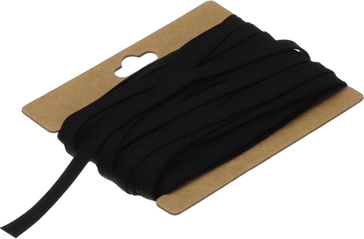 Dubbel gevouwen biasband, 1/4 inch, katoen, continu biasband voor naaien, zomen, quilten, zoom, binden en handwerk (grijs/zwart, 30,5 m)