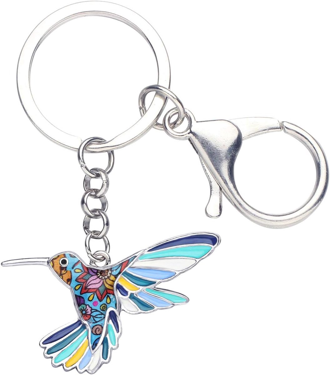 Leuke kolibrie sleutelhanger sleutelhanger vogel hanger portemonnees tas decoratie voor vrouwen meisjes