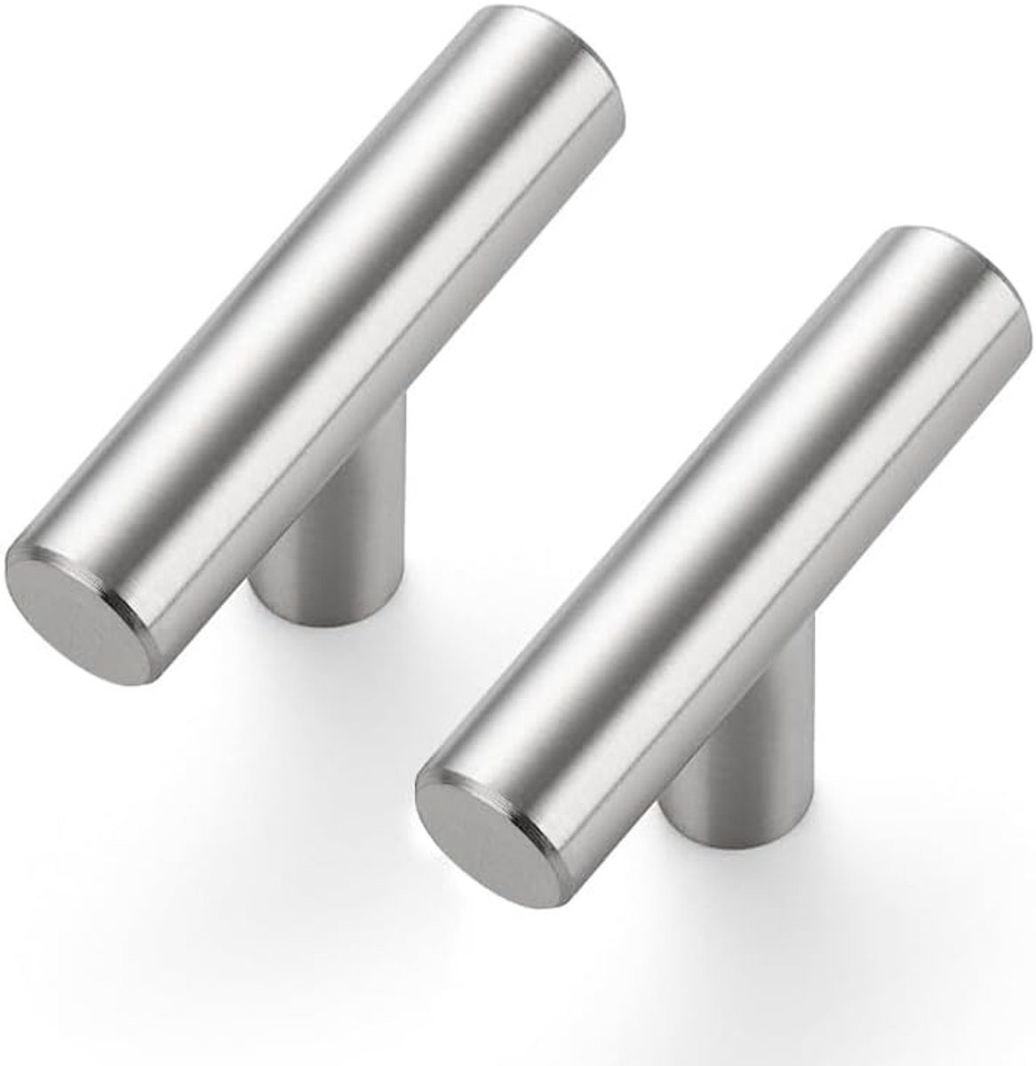 5 stuks zilveren kastknoppen T-bar handgrepen voor keukenkasten, 50 mm totale lengte kastgrepen, roestvrij staal, meubeldeurgrepen