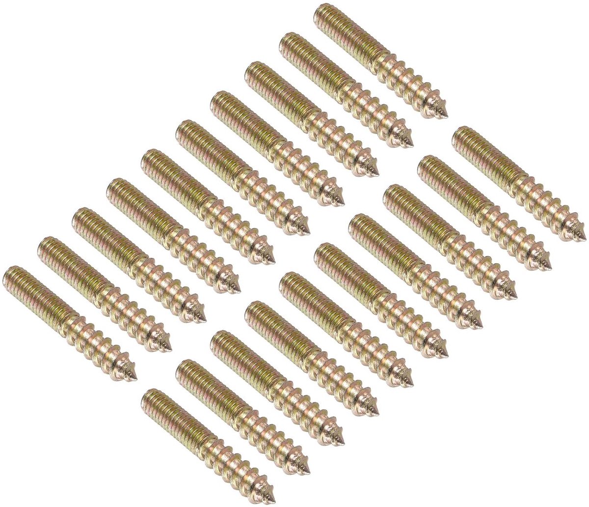 M6 x 40 mm ophangschroef x 20 stuks bronzen klei dubbele kop schroeven koolstofstaal voor poten van de bank