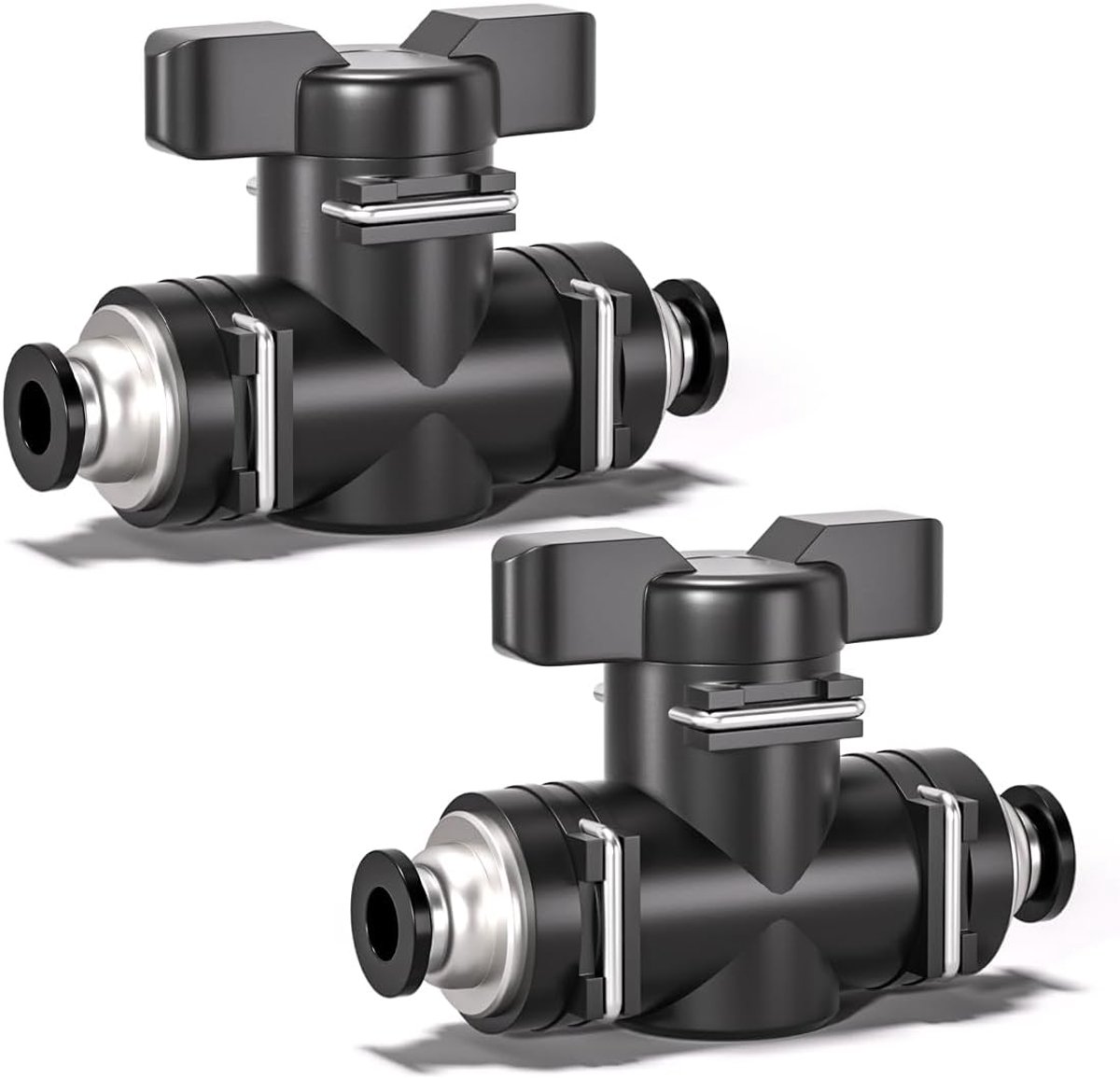 10 Pcs 8mm zwarte rechte Pneumatische de Kogelklep van de Luchtstroomcontrole duw om Pneumatische Montage te verbinden