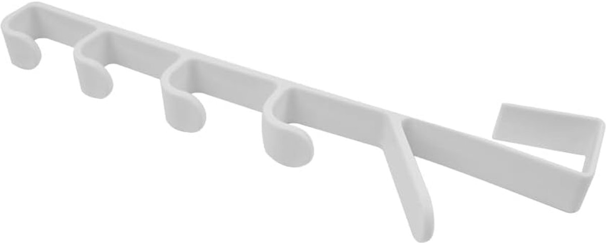 Deurhaken, verticaal over de deur handdoekenrek, over deurhaak, over de deurhanger, voor handdoek- en kledinghangers, wit, 2 stuks
