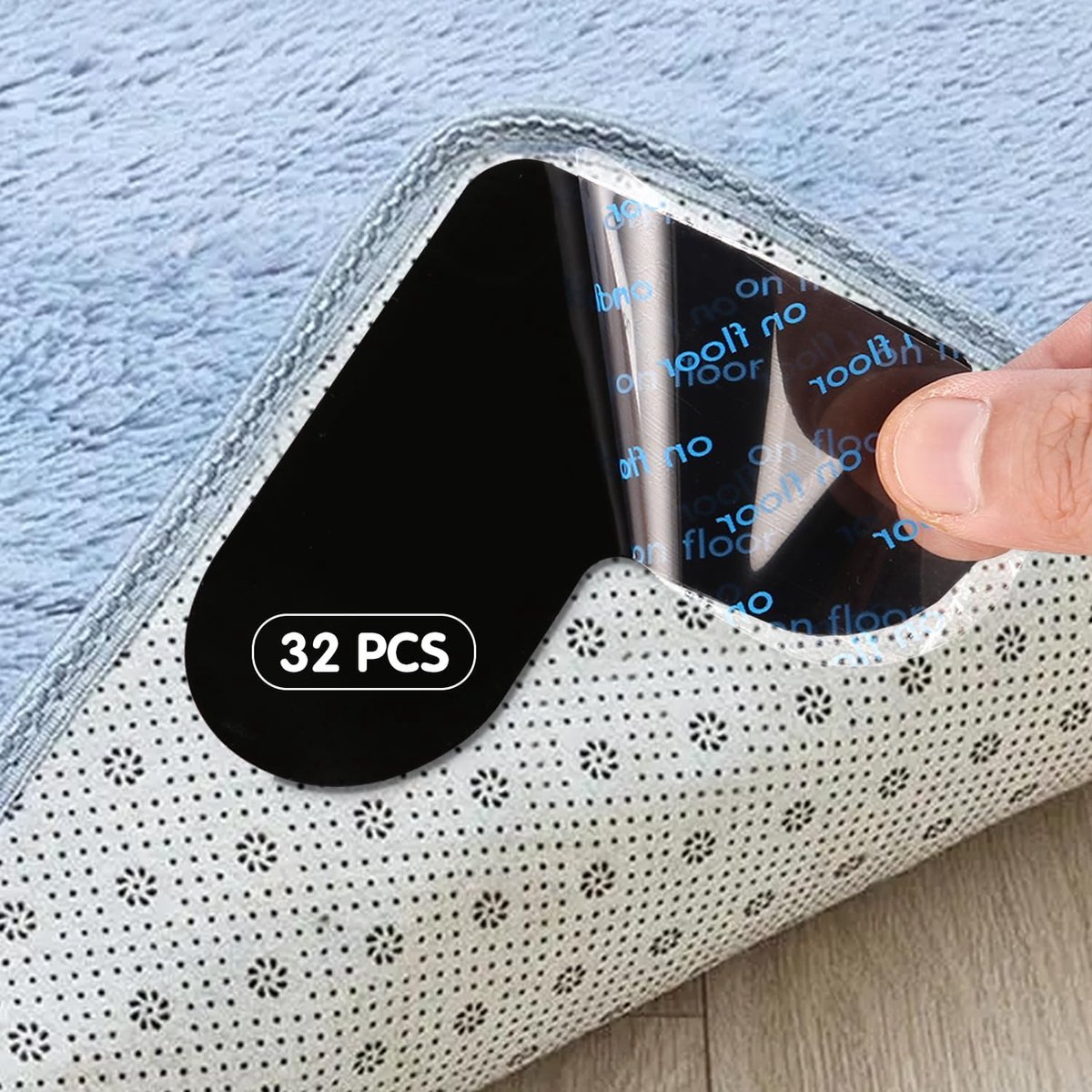 32 stuks antislipmat voor tapijt, wasbaar en herbruikbaar antislip ondertapijt, antislip ondertapijt, hartvormige antislipmat, antislip ondertapijt voor tapijten en matten