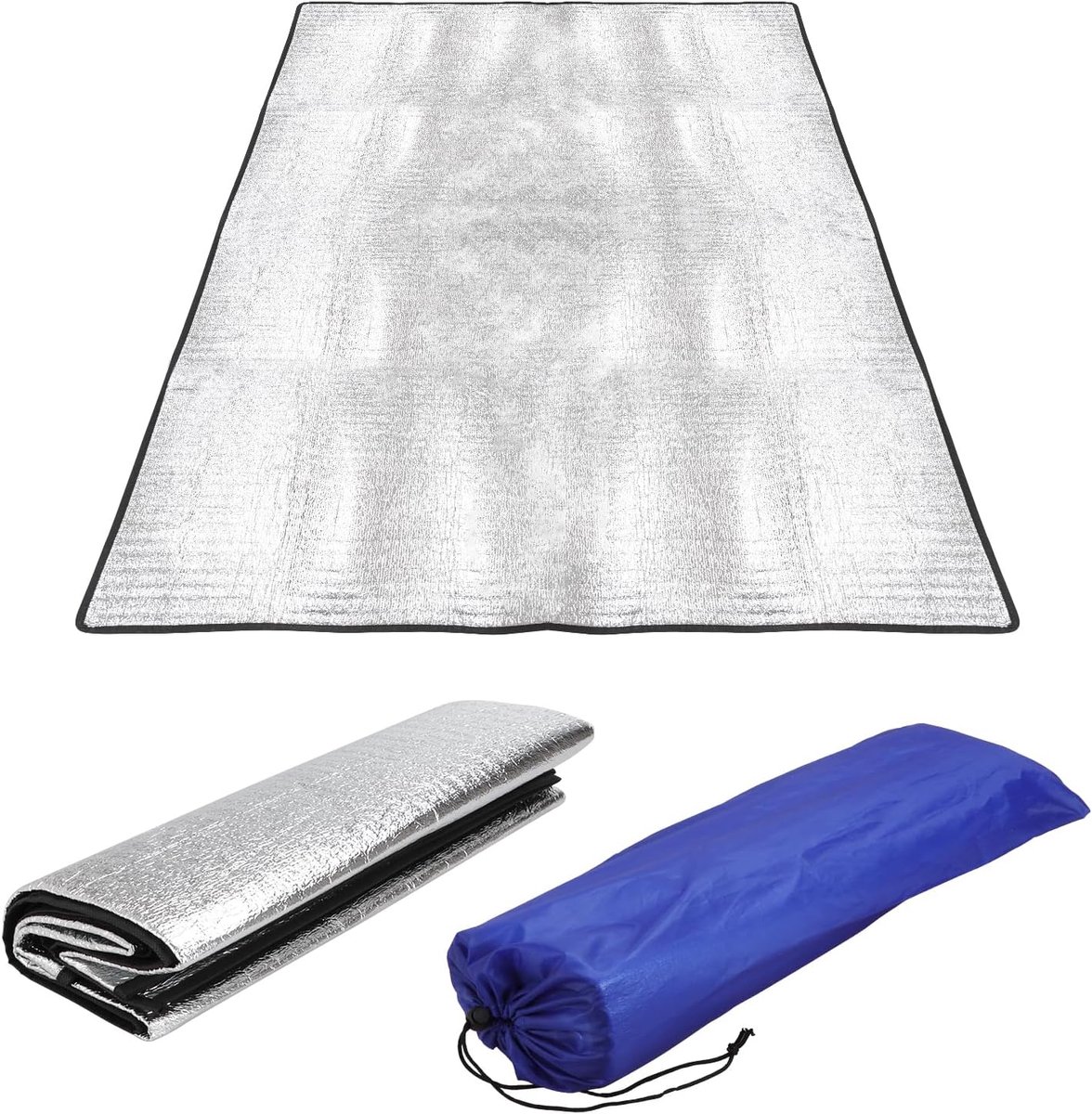Opvouwbare aluminium isolatiemat, 100 x 200 cm, camping, waterdicht, thermomat, anti-vocht, ultralicht, warmte-isolerende yogamat, sport