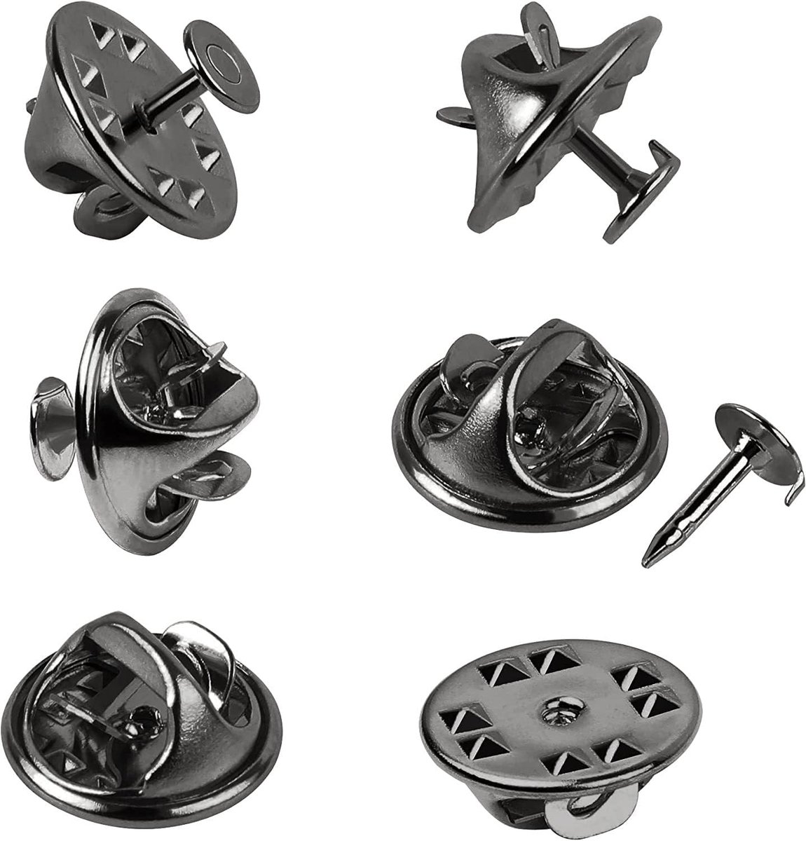 ieron Vlindersluiting 100 stuks Koperen Dasspeld Broche Pinnen Achterkant Vervanging met Doornnaald voor DIY Sieraden Knutsel Maken - Staal Zwart