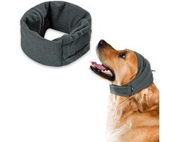 grijs voor geluidsbescherming, hond kalmerende nek oor snood voor angstverlichting en verzorging, huisdier hond oorbeschermer oorbeschermers voor comfort tijdens donder