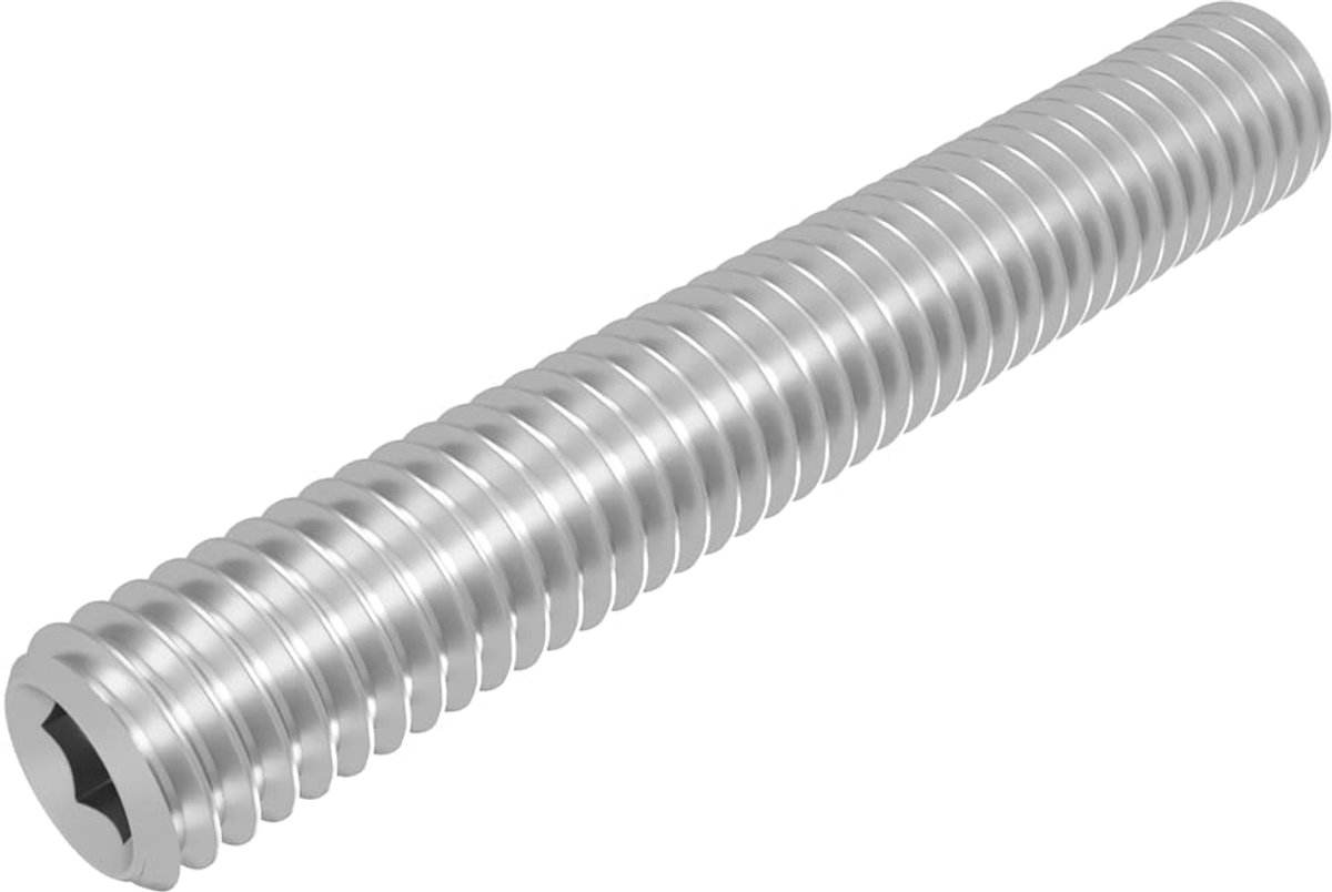 stelschroef met conische punt M6 x 40 mm, RVS V2A VA A2, DIN 913 / ISO 4026, binnenzeskant, 20 stuks