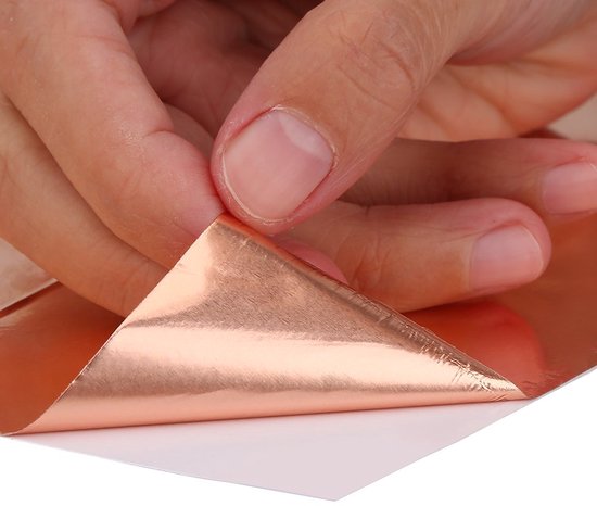 10 Stks Koper Tape Sterke Lijm Koperfolie Tape Multi Gebruik Enkelzijdige Geleidende Koperen Tape voor Gitaar EMI Afscherming Gebrandschilderd Glas Maken (30cm*20cm) — afbeelding 5