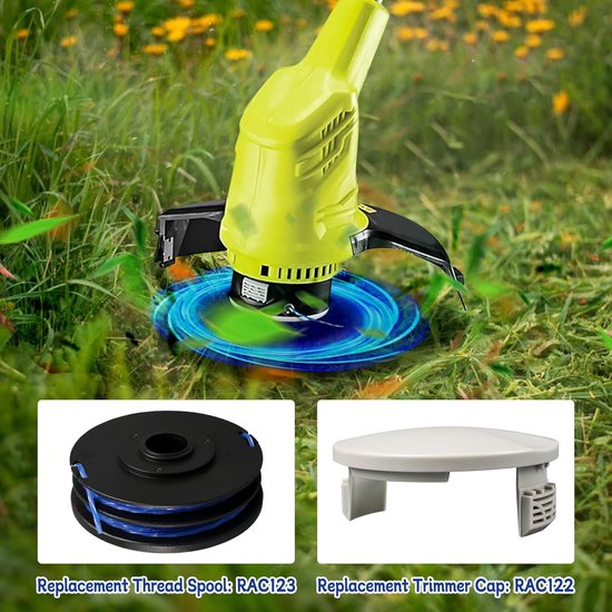 Φ1.5mm 8M voor RAC123, compatibel met Ryobi RLT4027, RLT4125, RLT5027, RLT6030, RLT5127, RLT6130-5132002670, vervangende lijn voor snoeischaar met RAC122-afdekking (8 spoelen + 2 — afbeelding 3