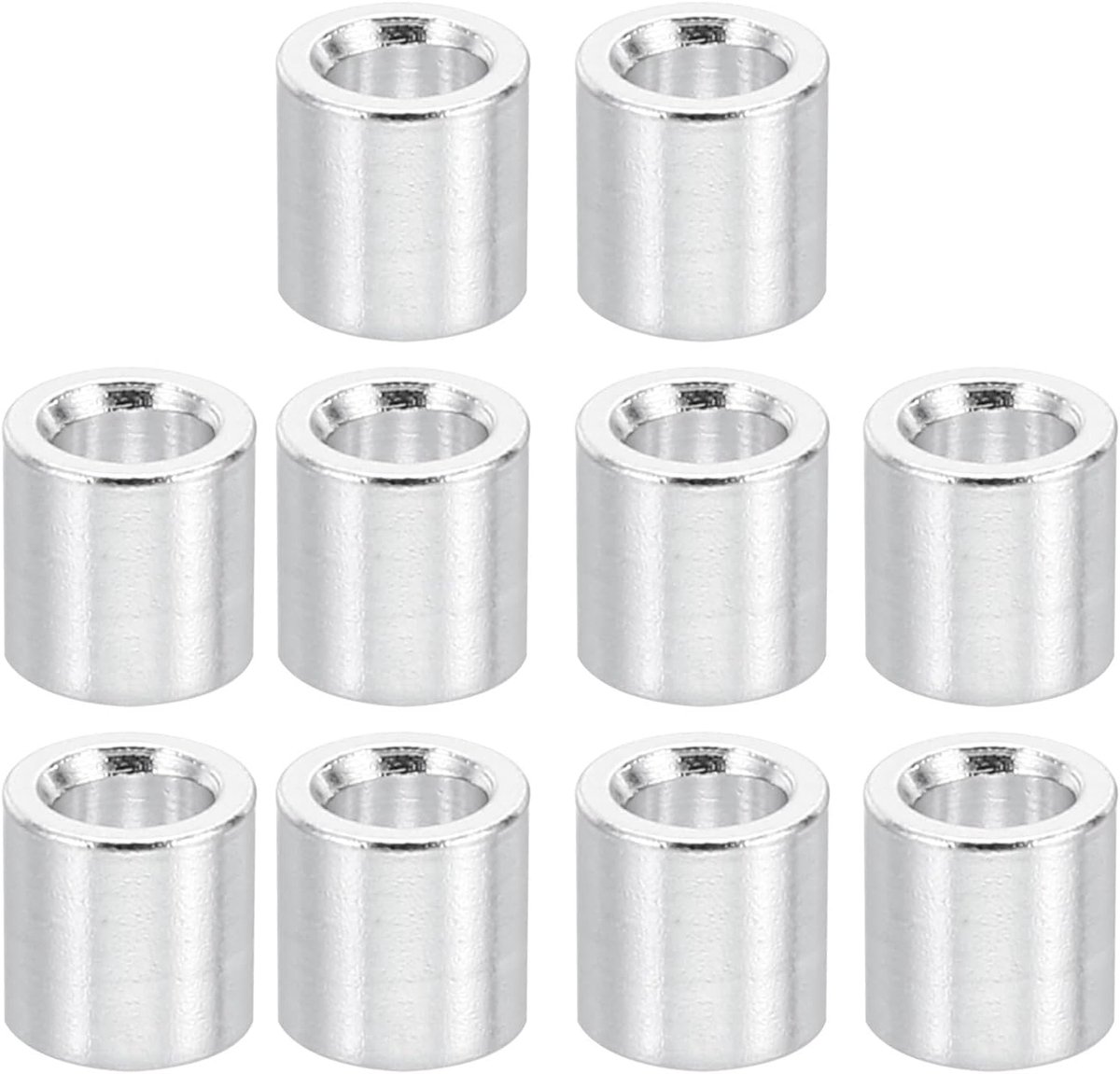 Aluminium afstandhouders M3, 10 stuks metalen afstandhouders van aluminium 3,1 mm ID x 6 mm OD x 5 mm L afstandhouder van aluminium voor schroeven M3