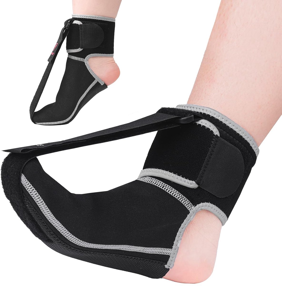 fasciitis nachtspalk, zachte laarsspalk om te slapen met verstelbare riemen, voetpijnverlichting voor plantaire fasciitis, platte bogen, hielspoor, achillespeesontsteking, M