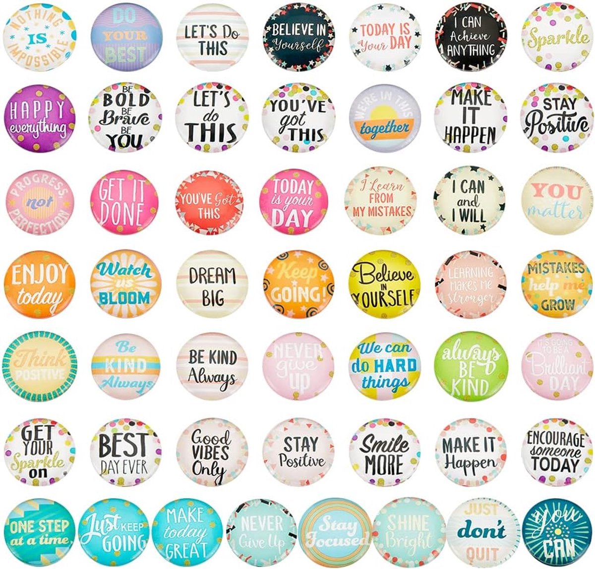 50 stks Inspirerende Word Glas Cabochons, 25 mm/1 inch Flatback Dome Cabochons Ronde Gedrukt Cabochon Tegels Voor Foto Hangers Craft Sieraden Maken Afstuderen Gift