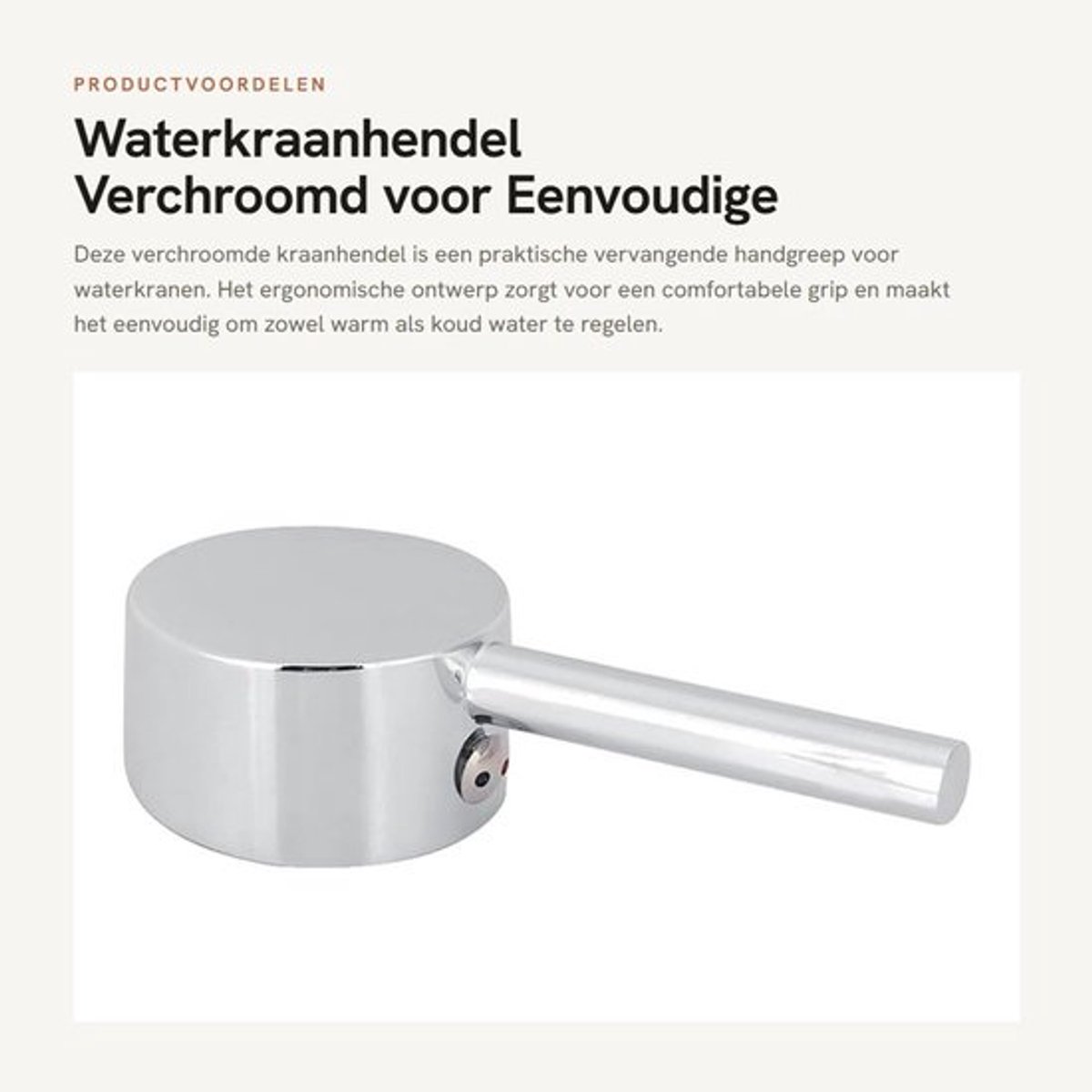 Kraanhendel Verchroomd - Waterhendel - Waterhandgreep - Kraanvervangende Handgreep - Ergonomisch - Zinklegering - Kraanhandvat