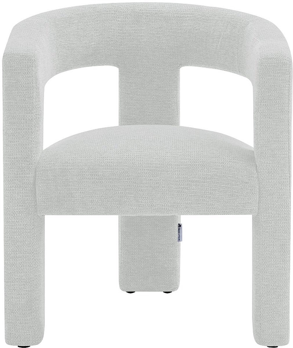Vente-unique Fauteuil van wit gestructureerde stof FAVINA