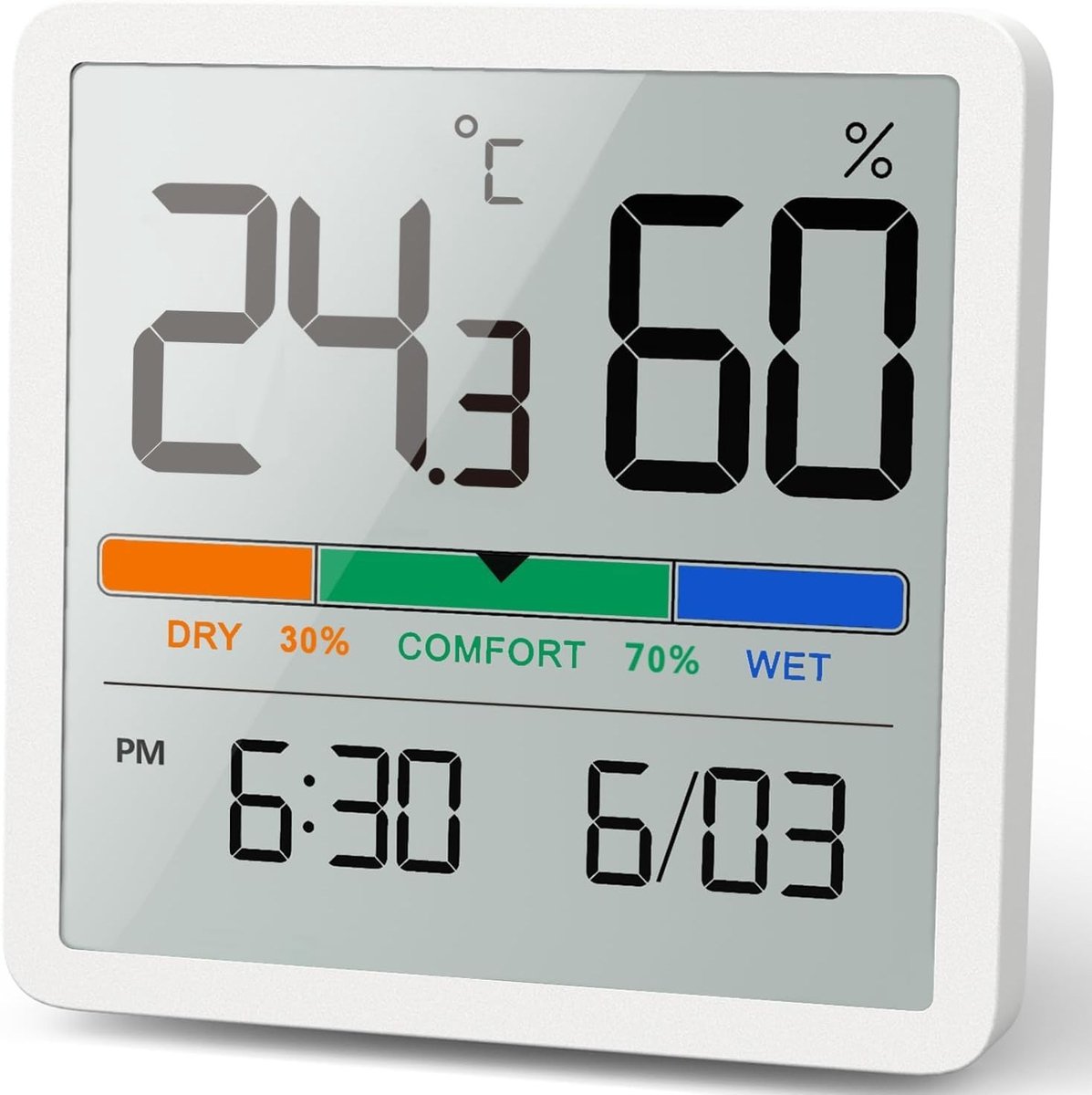 Digitale Thermo-Hygrometer - Wit - Hoge Nauwkeurigheid - Draagbare Thermometer - Voor Binnengebruik