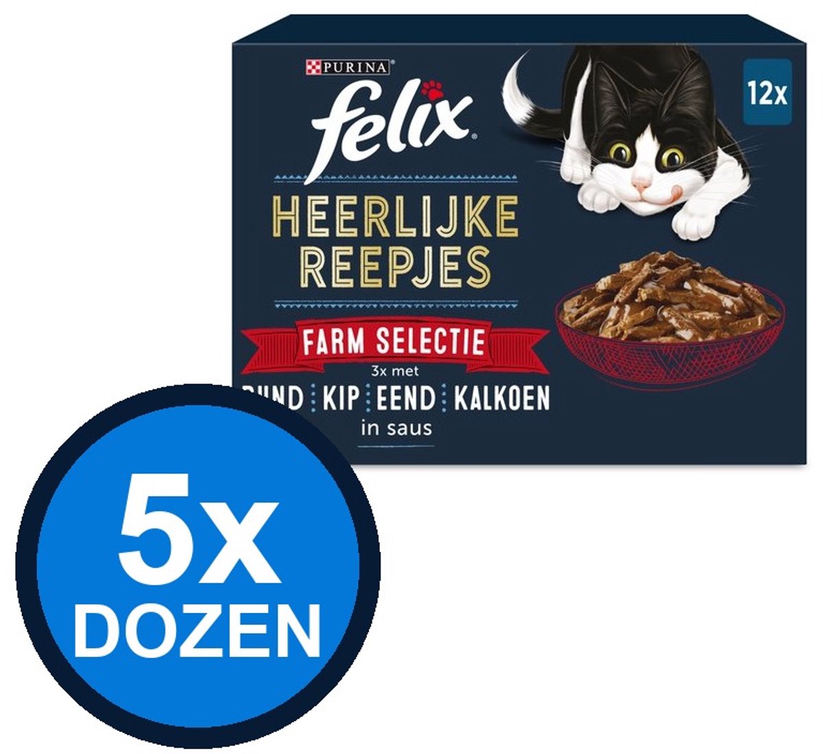Felix Felix - Heerlijke Reepjes In Saus Farm Selectie Multipack - Kattenvoer Natvoer - 960 g