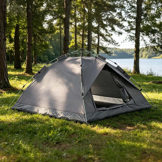 campingtent - 200x135x200 cm - grijs - voor 2 personen — afbeelding 4