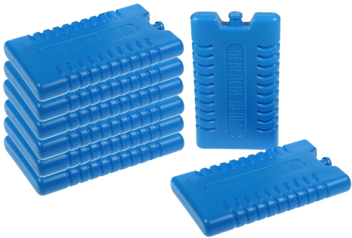 Koelelementen - 8x stuks - blauw - 8 x 16 cm - blokken - koelen