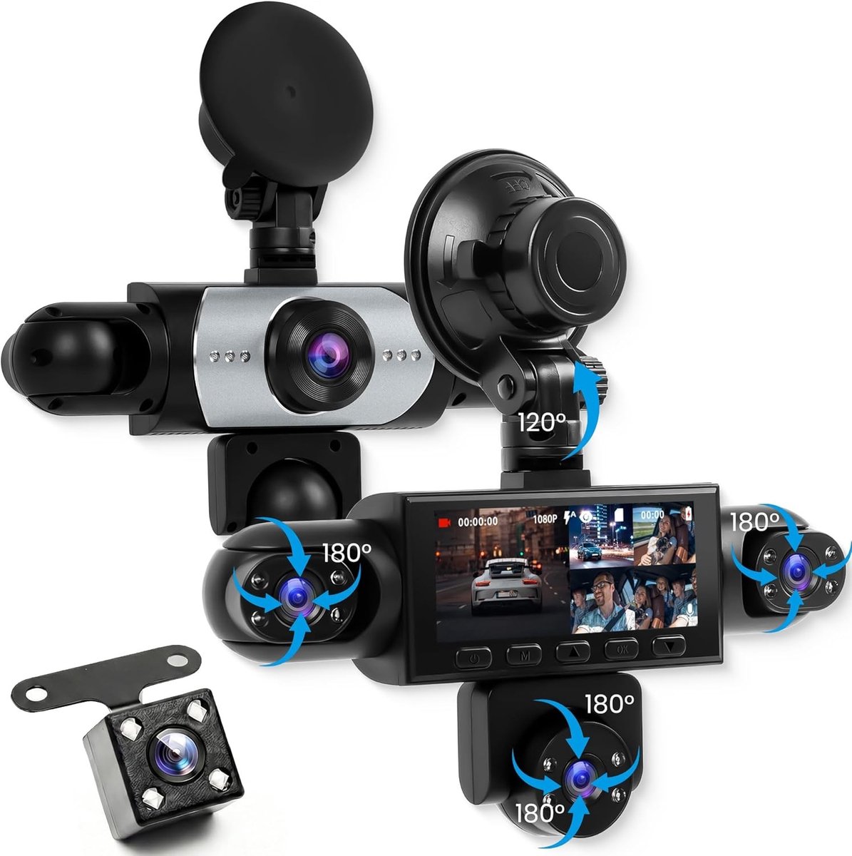 360° Dashcam Auto - 5 Camera's - Nachtzicht - 1080p Resolutie - Voor Veilig Rijden