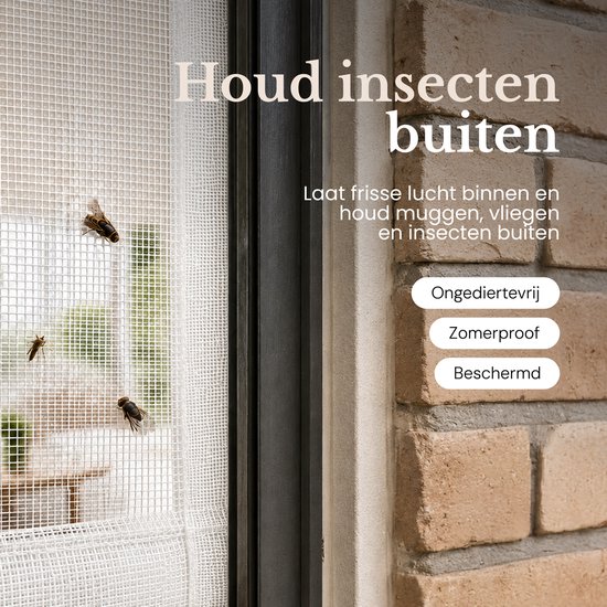 O'DADDY® Vliegengordijn Lamellenhor - 150x260 cm - Deurgordijn - Hordeur - Aanpasbaar Ontwerp - Glasvezel - Deurhor Wit van Merkloos — afbeelding 3