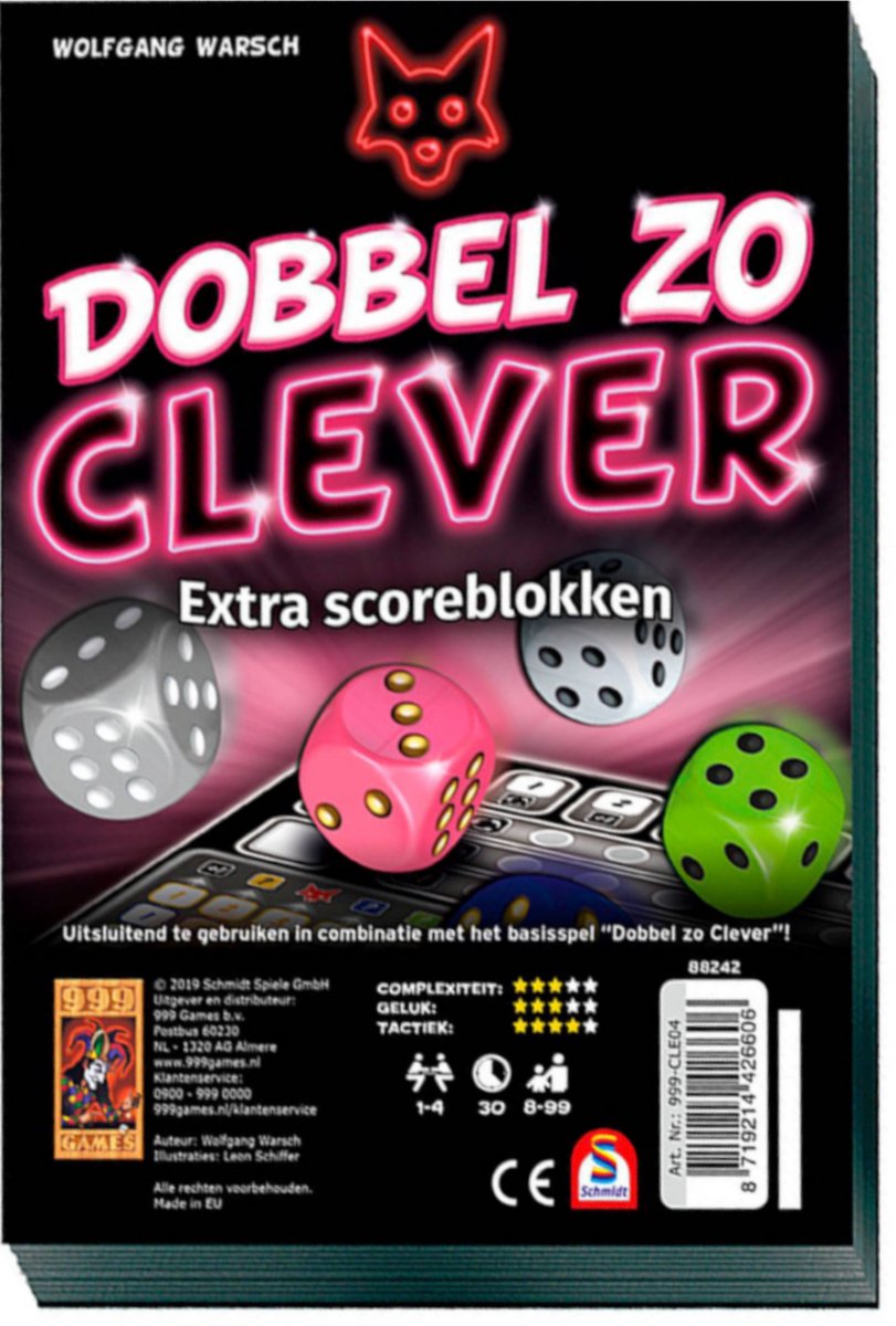 999 Games - Scoreblokken - Dobbel zo Clever - twee stuks - Dobbelspel — afbeelding 2