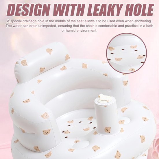 Solvix opblaasbare zetel - Inflatable Baby Seat - PVC - Ondersteuning voor Baby's - Inclusief Ingebouwde Luchtpomp - Voor Kinderen vanaf 3 Maanden — afbeelding 3