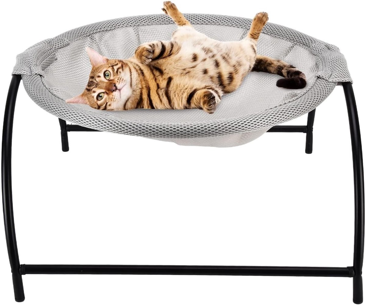 Zomerhangmat voor katten - Ademend bed met warmteafvoer, schommelstoel en nest voor huisdieren (Grijs)