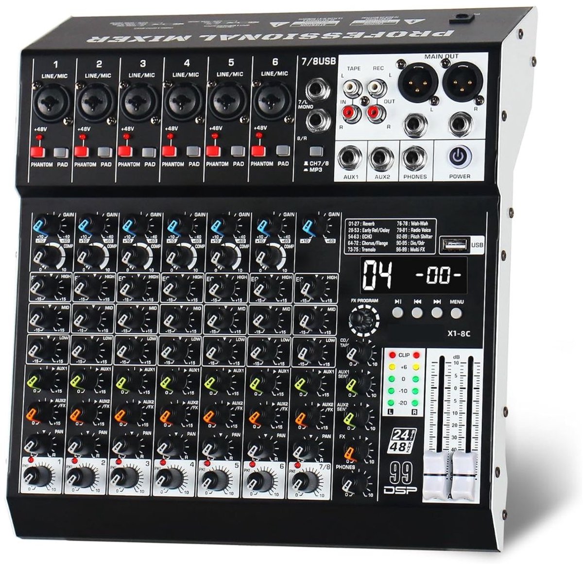 CRLYN® Audiomixer - DJ Mengpaneel - Muziek Maken -Zwart