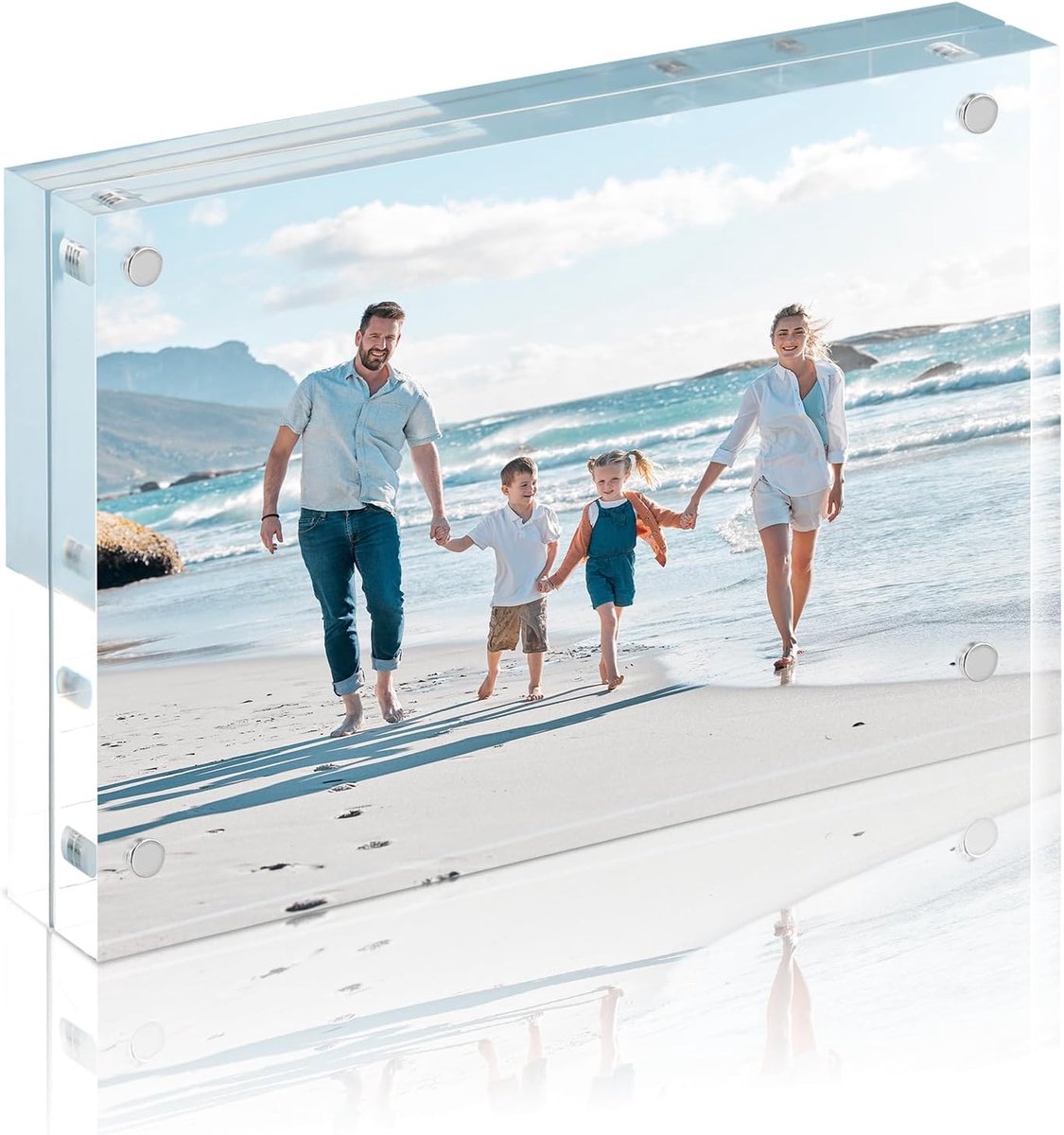 Fotolijst 4 x 6 inch - waterdicht acryl - dubbelzijdig magnetisch - perfect voor desktop gebruik - ShopVlot