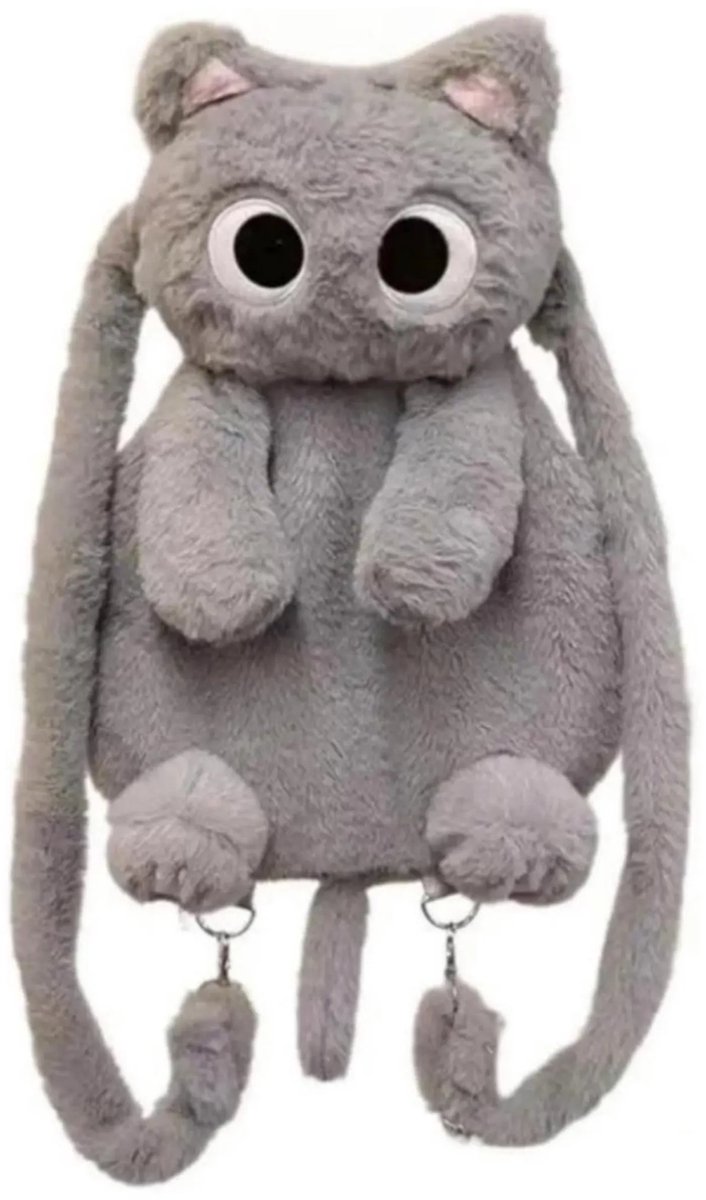 Casalora Pluche Kat Rugzak Knuffel – Zachte Rugtas Kinder en Volwassen – 40cm