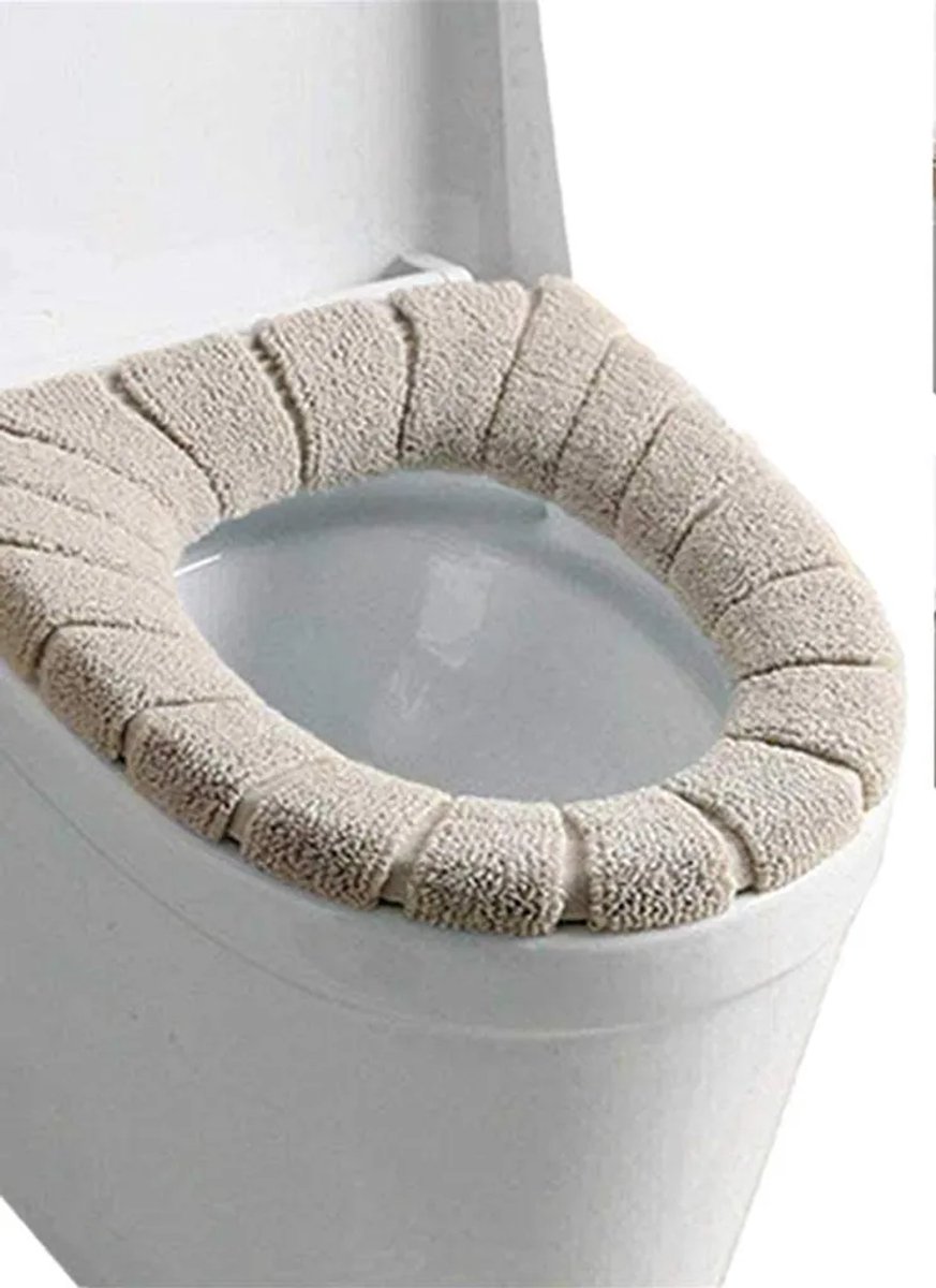 Driedelige, wasbare toiletbrilhoesenset, pompoenvormige verwarmde toiletbrilhoes, universele toiletbrilhoes.