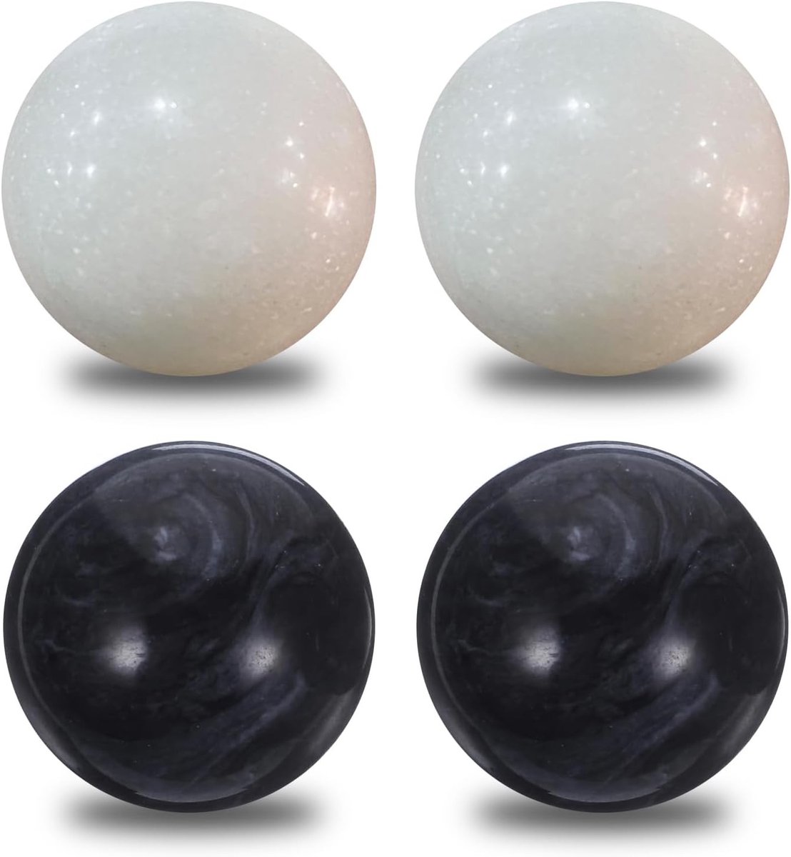 Set van 4 Jade Baoding Massageballen voor Qi Gong en Meditatie - Geluidgevende Oefenballen voor Handmassage en Gezondheid