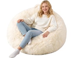 Binnenhoes voor zitzak van pluche, vervangende hoes voor stoffen meubels, doe-het-zelf Lazy Bag, beige kleur, comfortabel en duurzaam
