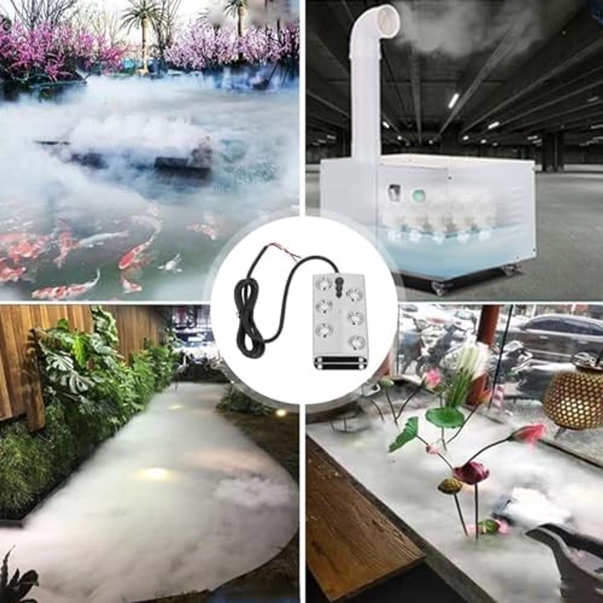 Ultrasone Mist Maker met 6 Koppen voor Vochtigheidsregeling, Groentenbewaring en Halloween Sfeer