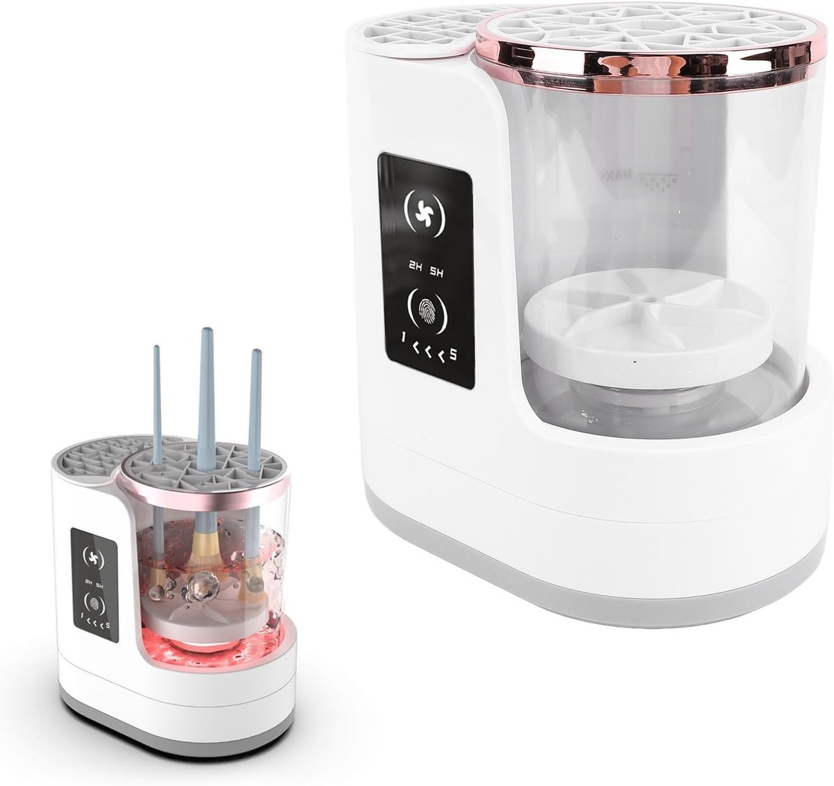 Efficiënte Make-upborstelreiniger met USB, 850 RPM, Timer en Droogfunctie voor Schone Cosmetische Borstels