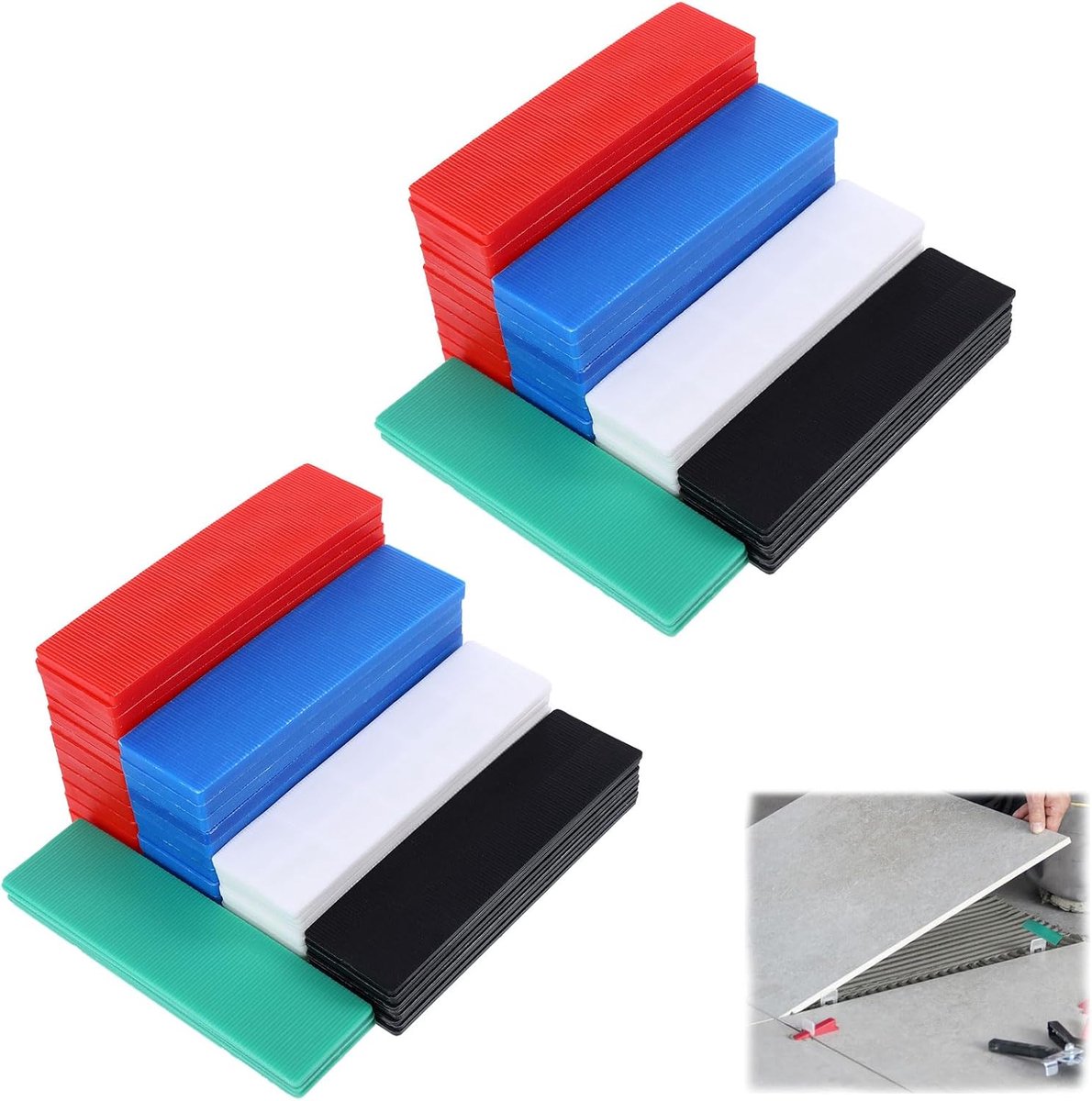 Onderlegplaten set 100 x 28 mm - 6 kleuren - afstandhouders voor terrasplanken - ideaal voor stabiele montage - ShopVlot