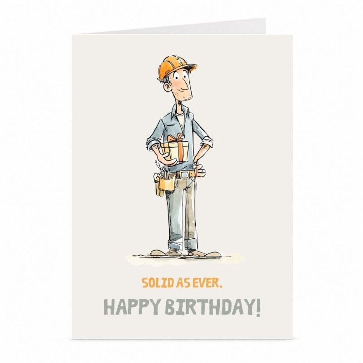 Bouwvakker - Verjaardagskaart - JustTheCardGuy - A6 met envelop