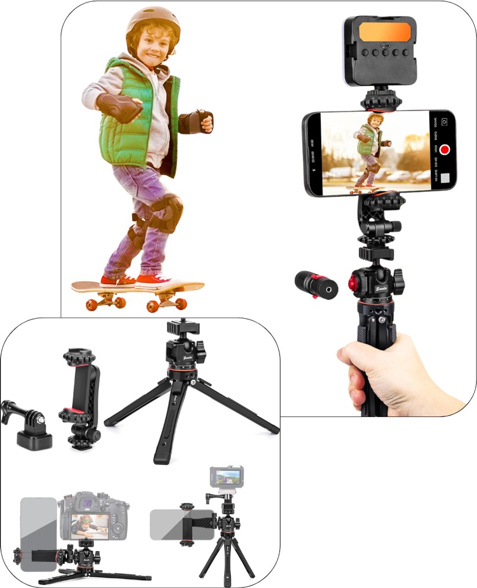 Zavio® Gimbal Smartphone - Selfiestick - Tripod