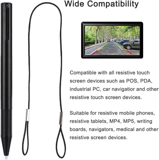 Resistive Pen for POS PDA Navigator with Telescopic Cable, Hard Tip Resistive Pen Touch Pen for Resistive Touch Screen - ShopVlot — afbeelding 4