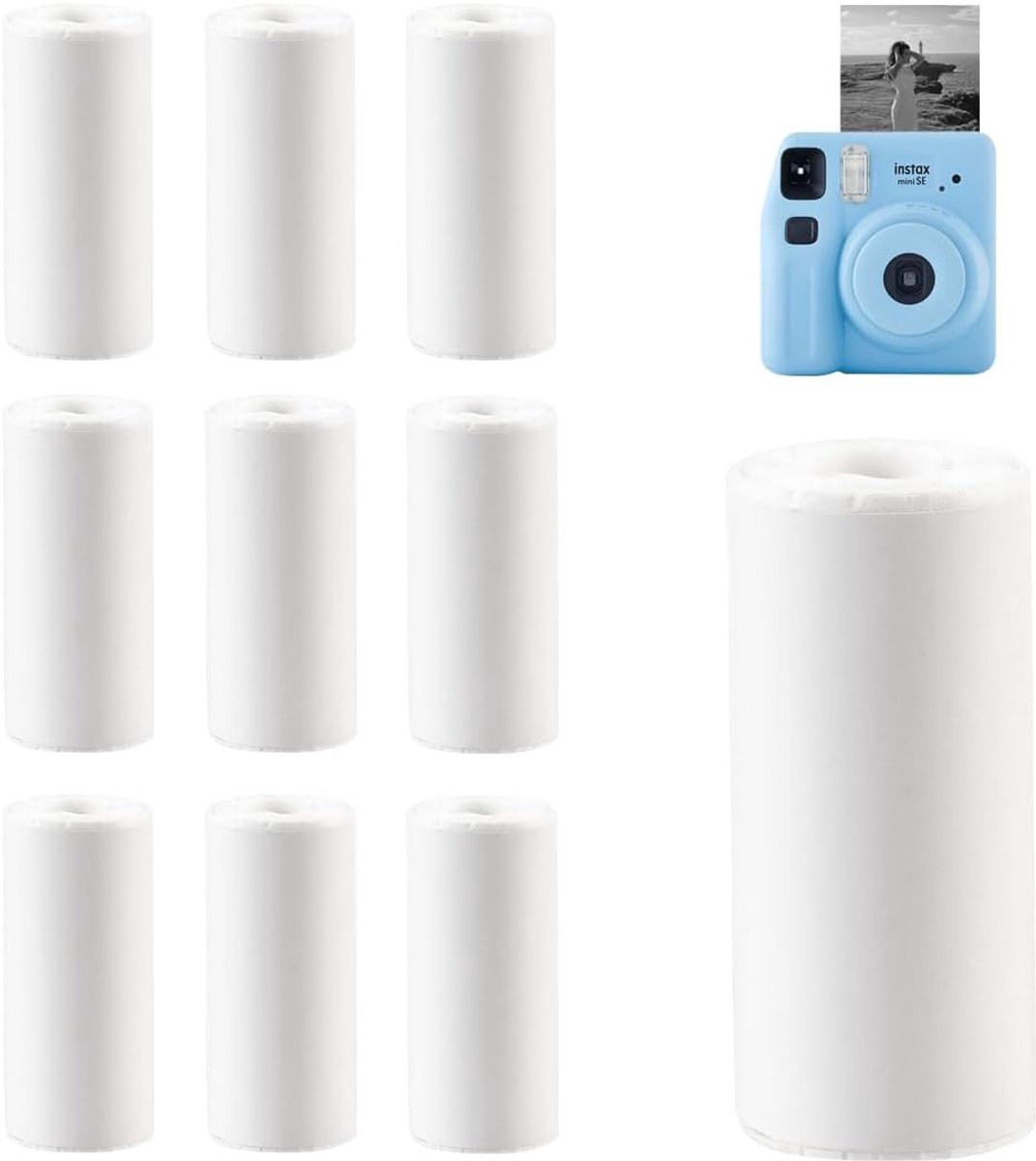 10 rollen thermisch papier voor kinderen, instant camera's en zelfklevende bedrukbare stickers, mini-thermisch papier - ShopVlot