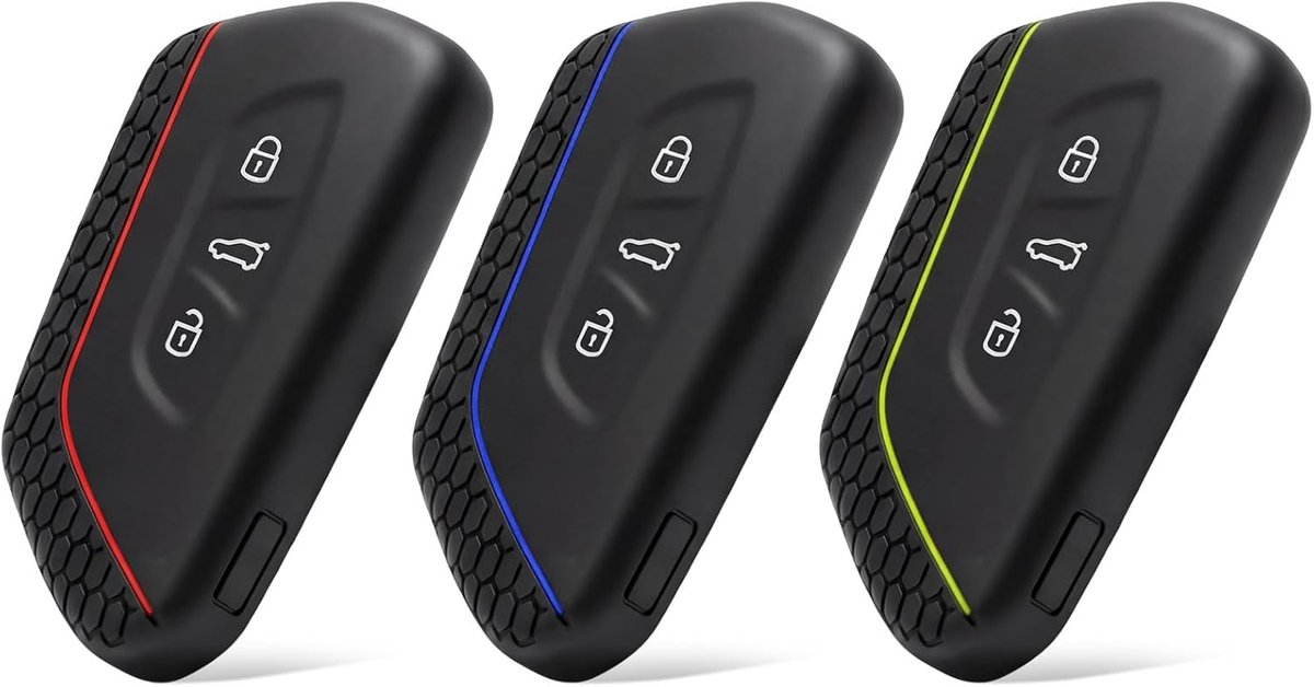 Autosleutelhoes VW Golf 8 - siliconen sleutelhoes - 3 toetsen - bescherming tegen beschadigingen - ShopVlot