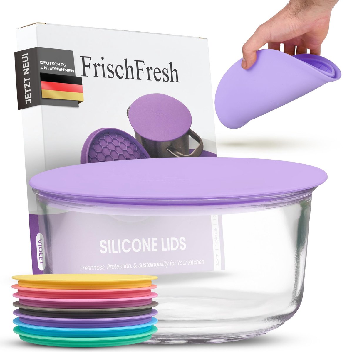 Vershouddeksel 20cm violet - flexibele deksel - luchtdicht en lichtdicht - ruimtebesparend en duurzaam - ShopVlot
